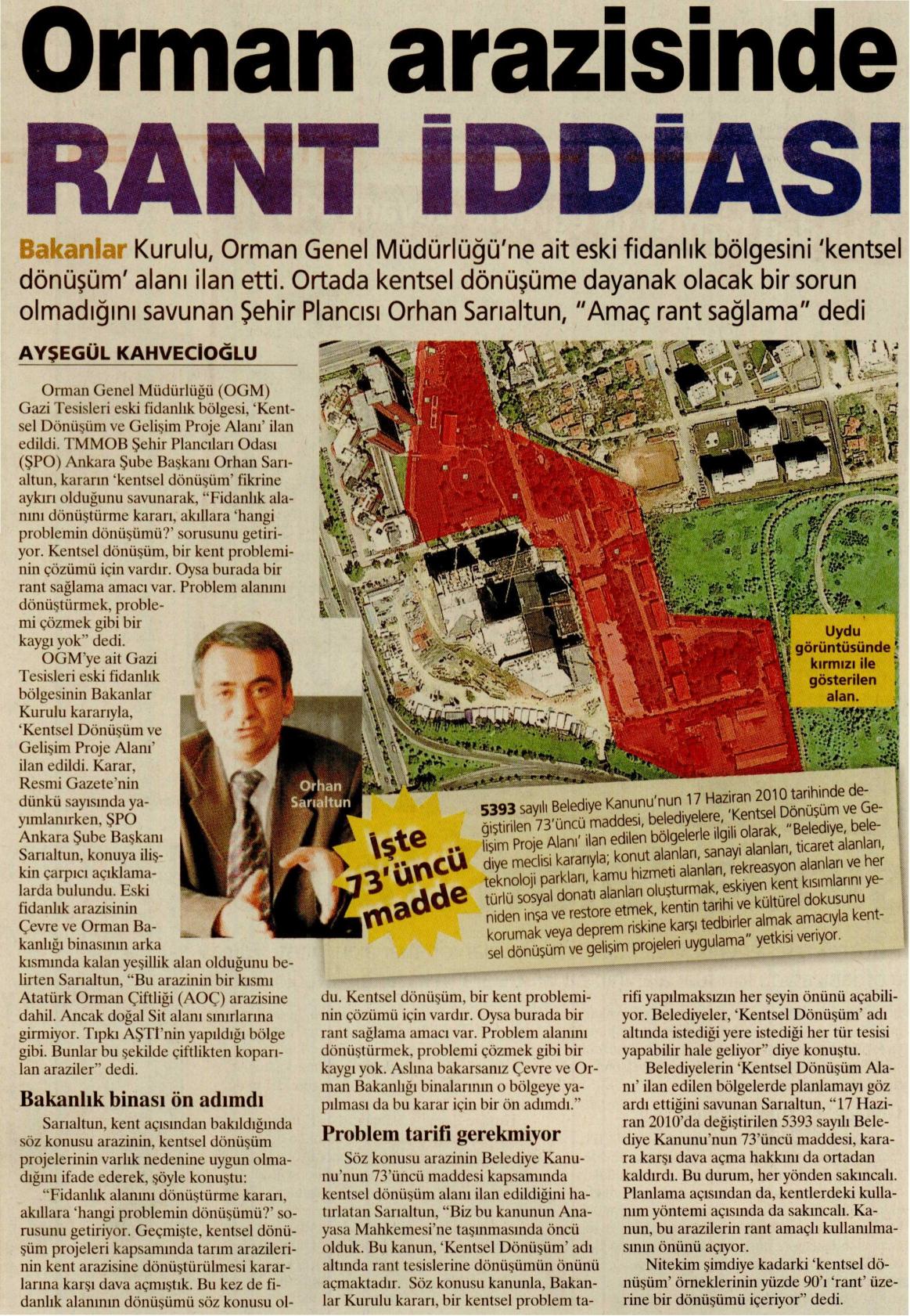 OGM FİDANLIĞI KENTSEL DÖNÜŞÜM ALANI OLDU! 