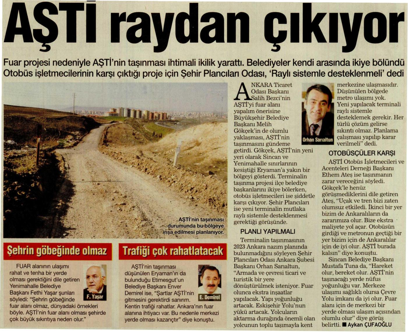 AŞTİ RAYDAN ÇIKIYOR