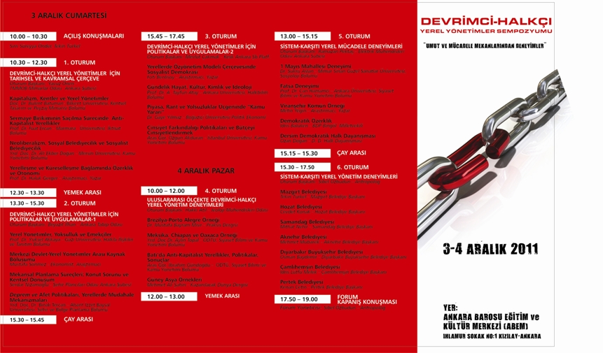 DEVRİMCİ - HALKÇI YEREL YÖNETİMLER SEMPOZYUMU