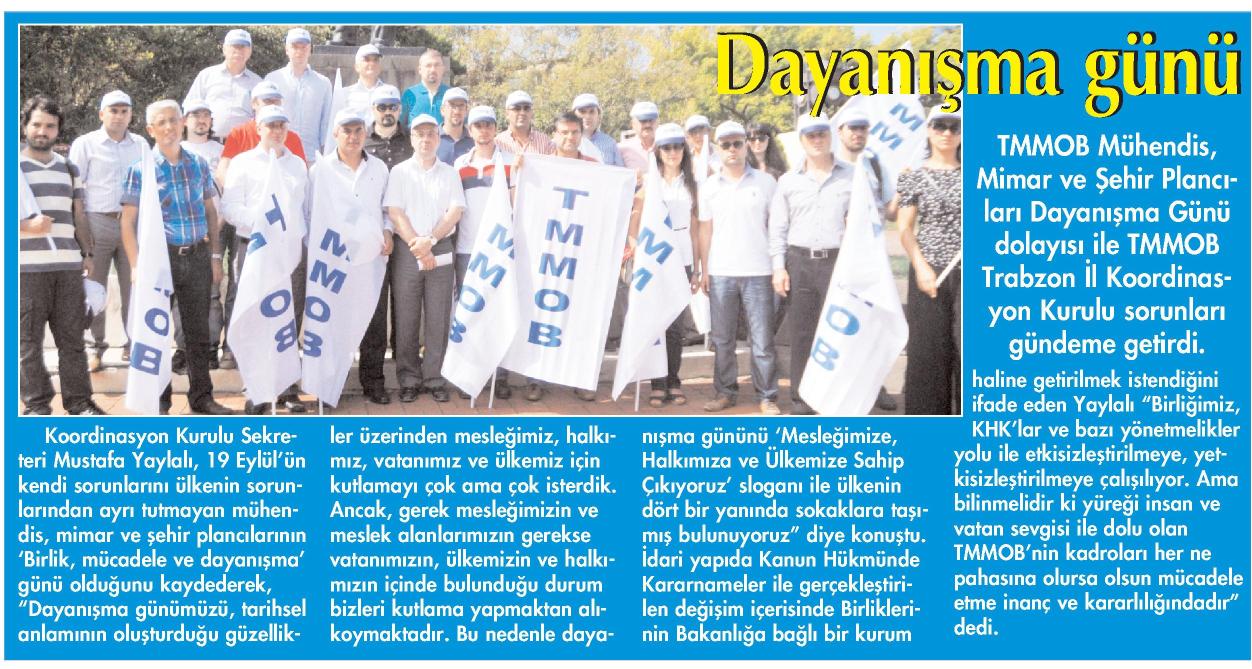 DAYANIŞMA GÜNÜ - BASIN AÇIKLAMASI