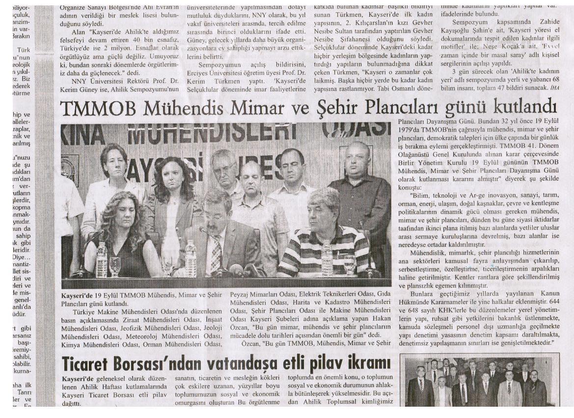 19 EYLÜL TMMOB MÜHENDİS, MİMAR VE ŞEHİR PLANCILARI DAYANIŞMA GÜNÜNE KATILDIK