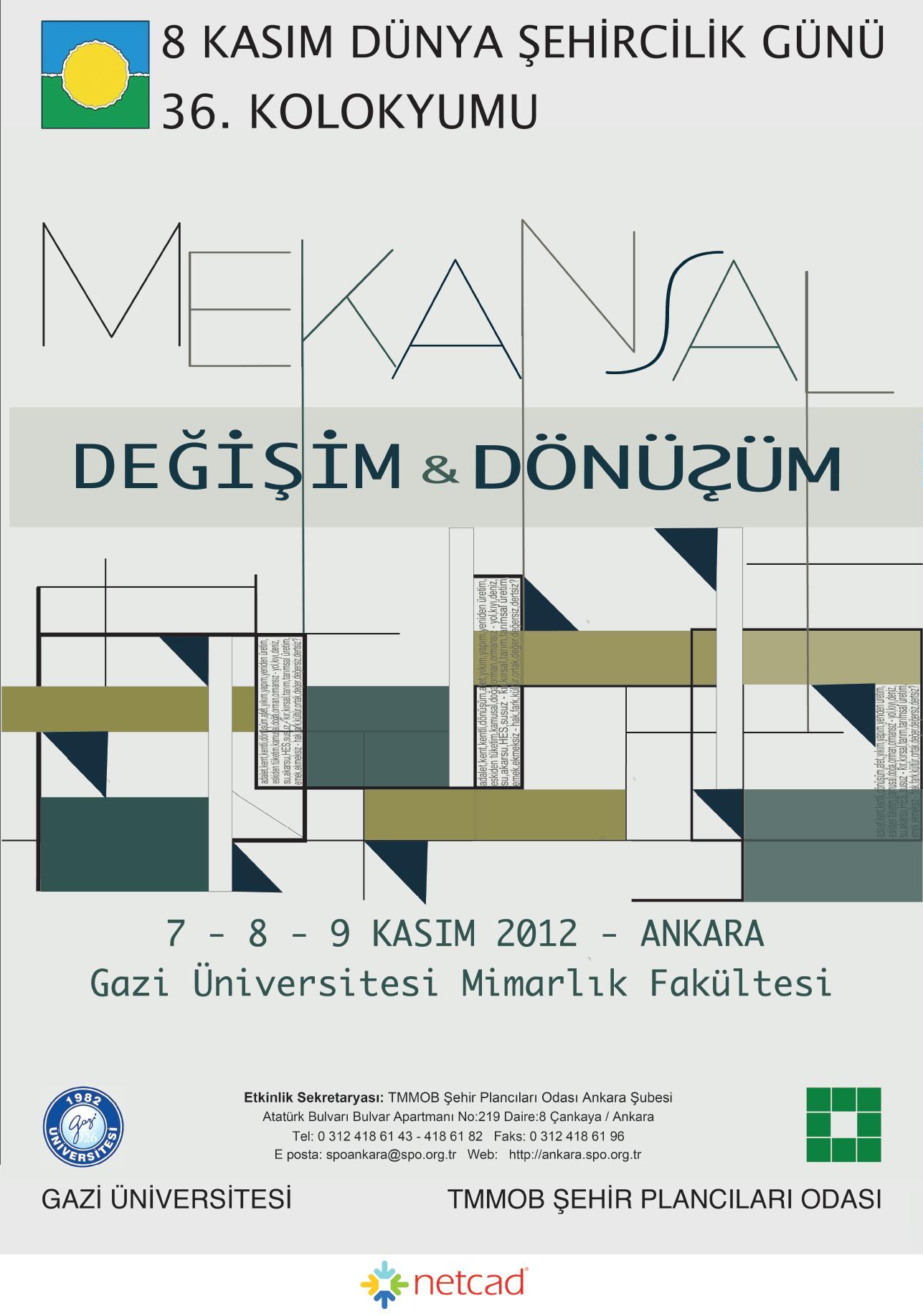 7-8-9 KASIM DÜNYA ŞEHİRCİLİK GÜNÜ 36. KOLOKYUMU PROGRAMI BELİRLENDİ
