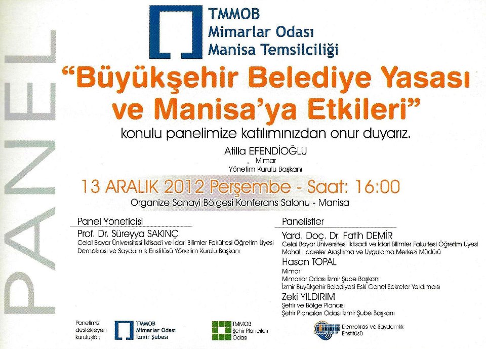 BÜYÜKSEHİR BELEDİYE YASASI VE MANİSA`YA ETKİLERİ