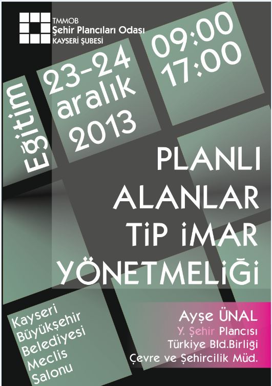 EĞİTİM: "PLANLI ALANLAR TİP İMAR YÖNETMELİĞİ"