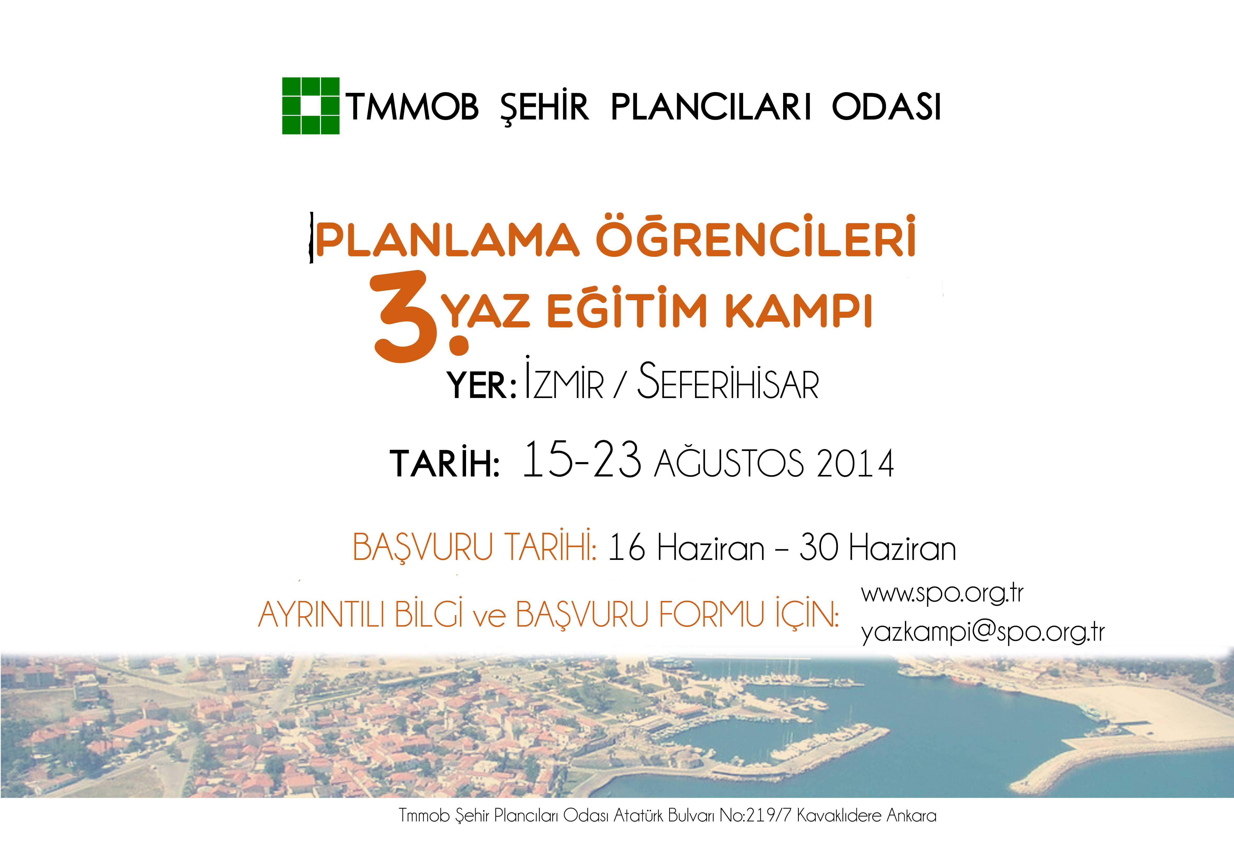 PLANLAMA ÖĞRENCİLERİ 3. YAZ EĞİTİM KAMPI YARIN BAŞLIYOR
