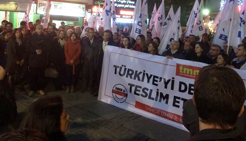 TMMOB İZMİR İKK: "TÜRKİYE'Yİ DE, TMMOB'U DA TESLİM ETMEYECEĞİZ"