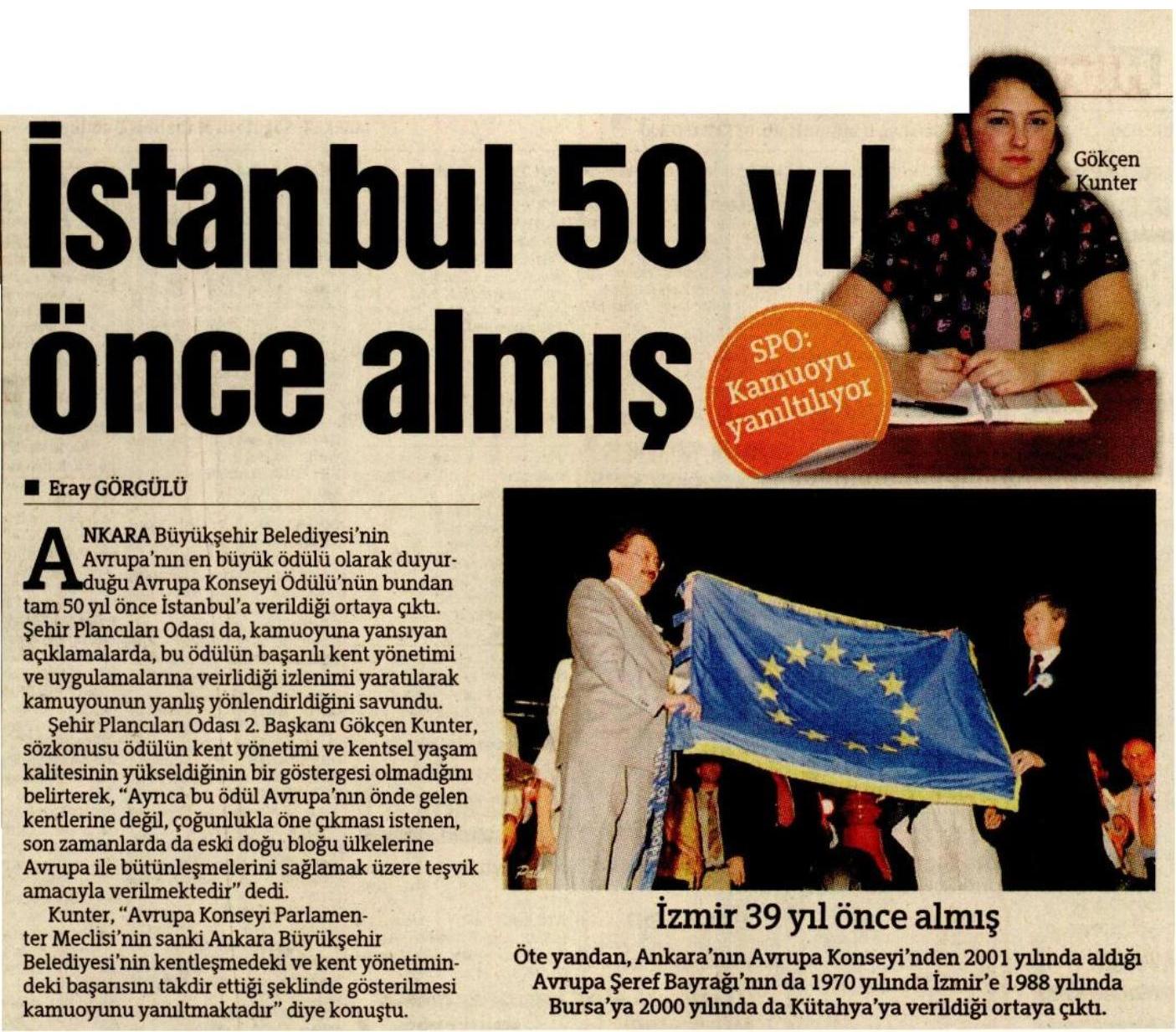 AVRUPA ÖDÜLÜ HAKKINDA 08.10.2009 TARİHLİ BASIN AÇIKLAMAMIZ