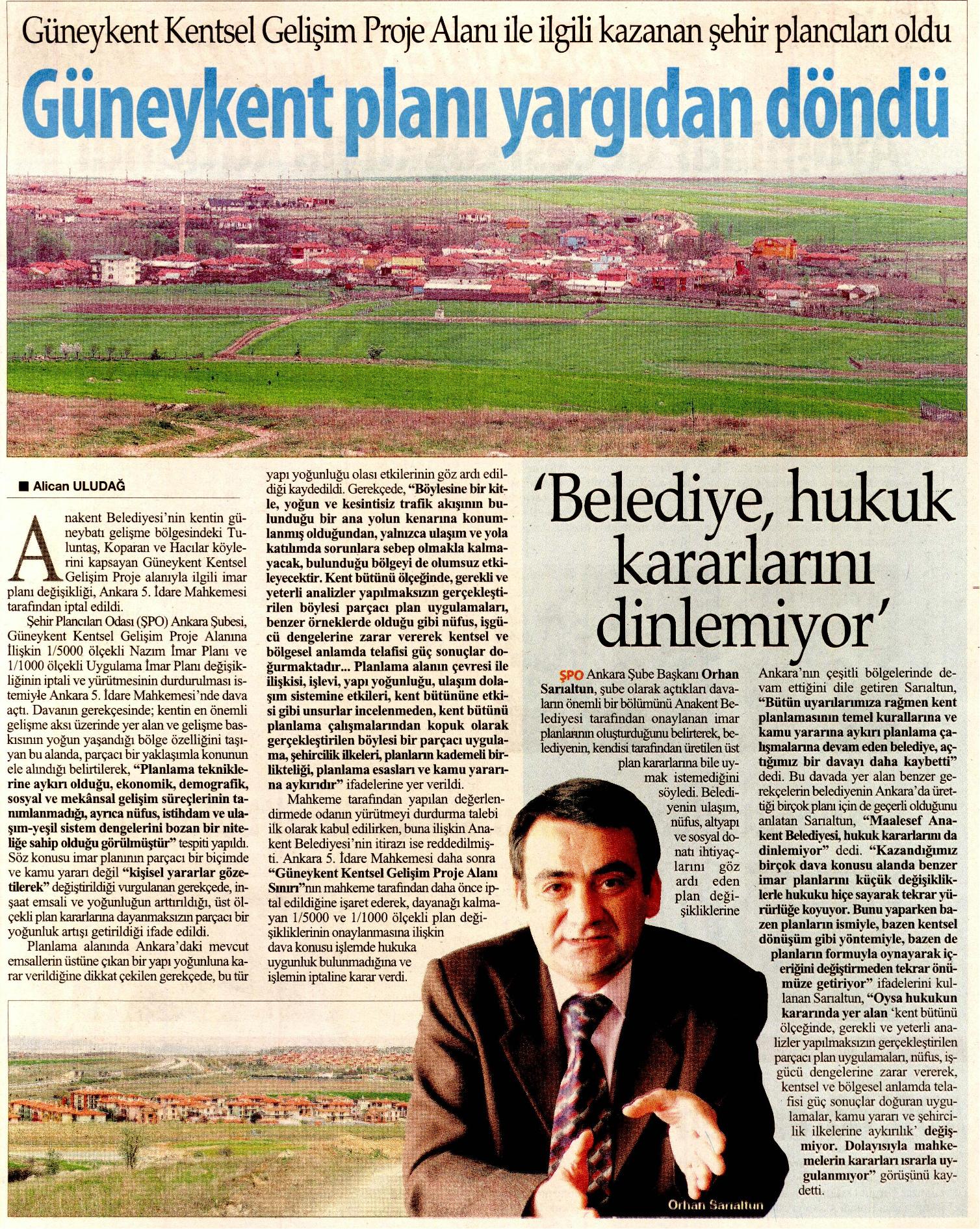 GÜNEYKENT KENTSEL GELİŞİM PROJE ALANI İMAR PLANI İPTAL EDİLDİ