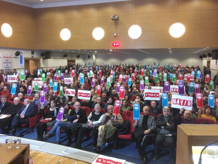 TMMOB 44. DÖNEM II. DANIŞMA KURULU`NDA MÜHENDİS, MİMAR, ŞEHİR PLANCILARI "HAYIR" DEDİ