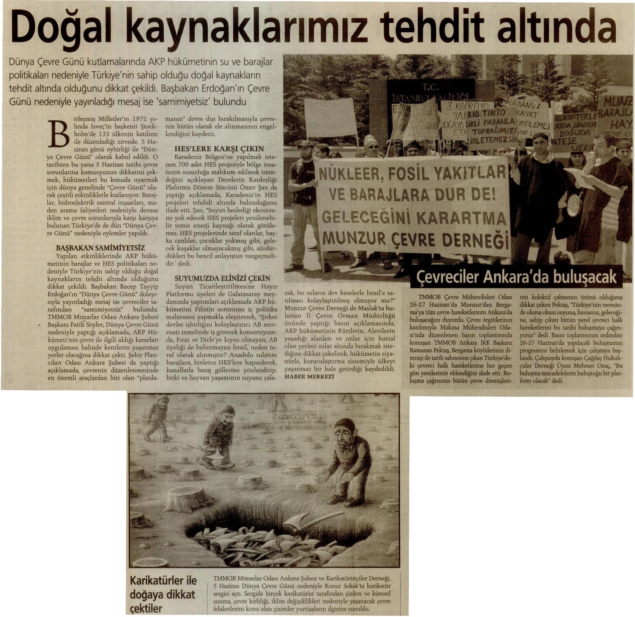 DÜNYA ÇEVRE GÜNÜ HAKKINDA 05.06.2010 TARİHLİ BASIN AÇIKLAMAMIZ 