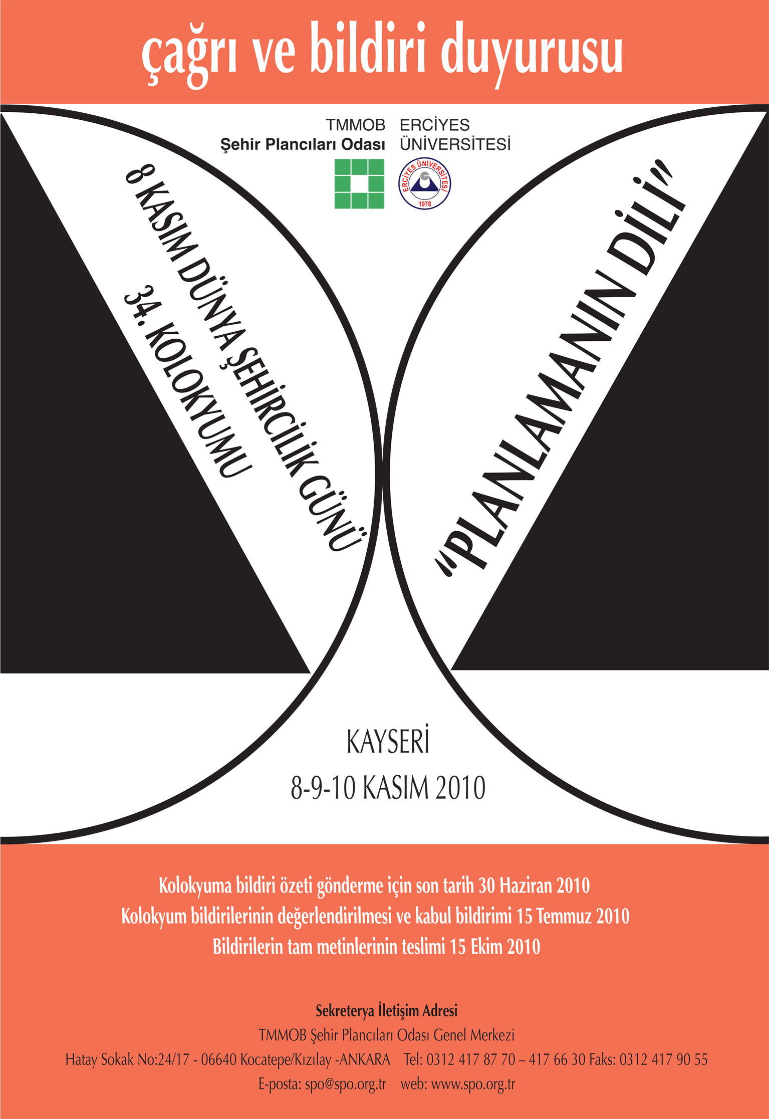 8 KASIM DÜNYA ŞEHİRCİLİK GÜNÜ "PLANLAMANIN DİLİ" KONULU 34. KOLOKYUMU BİLDİRİ ÇAĞRI METNİ