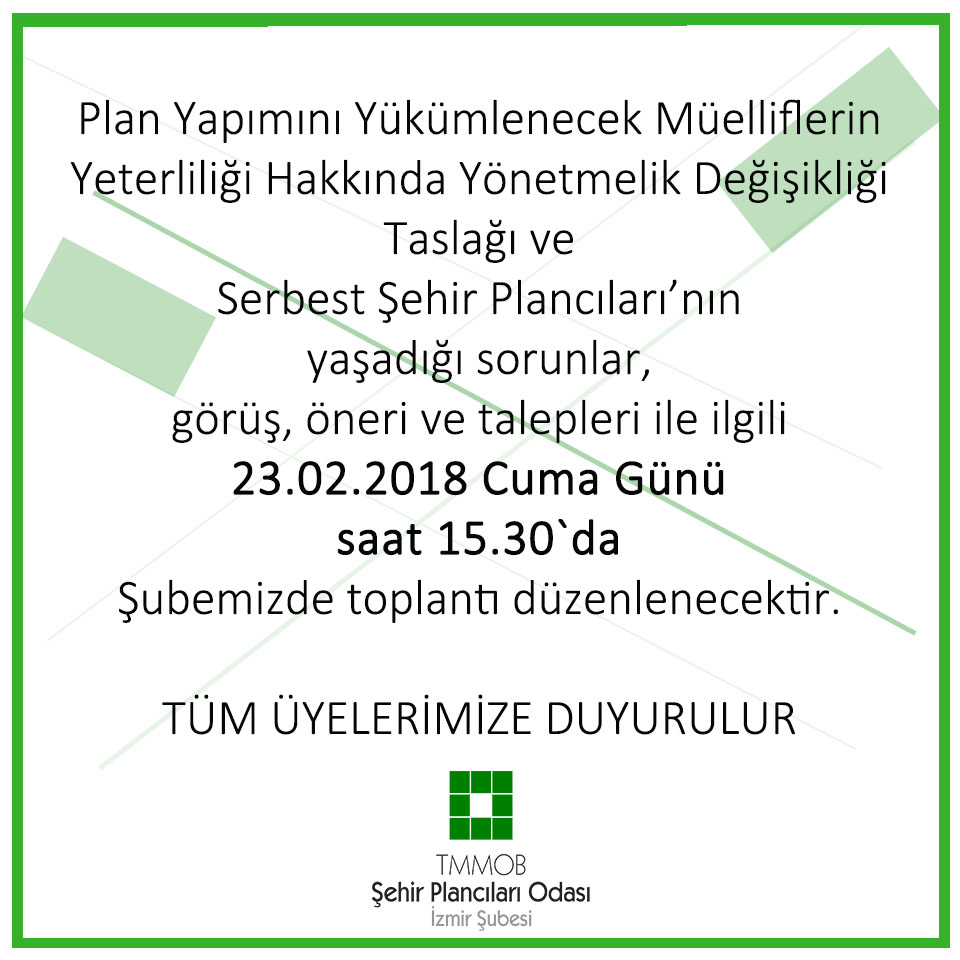 SERBEST ŞEHİR PLANCILARI KOMİSYON TOPLANTISI