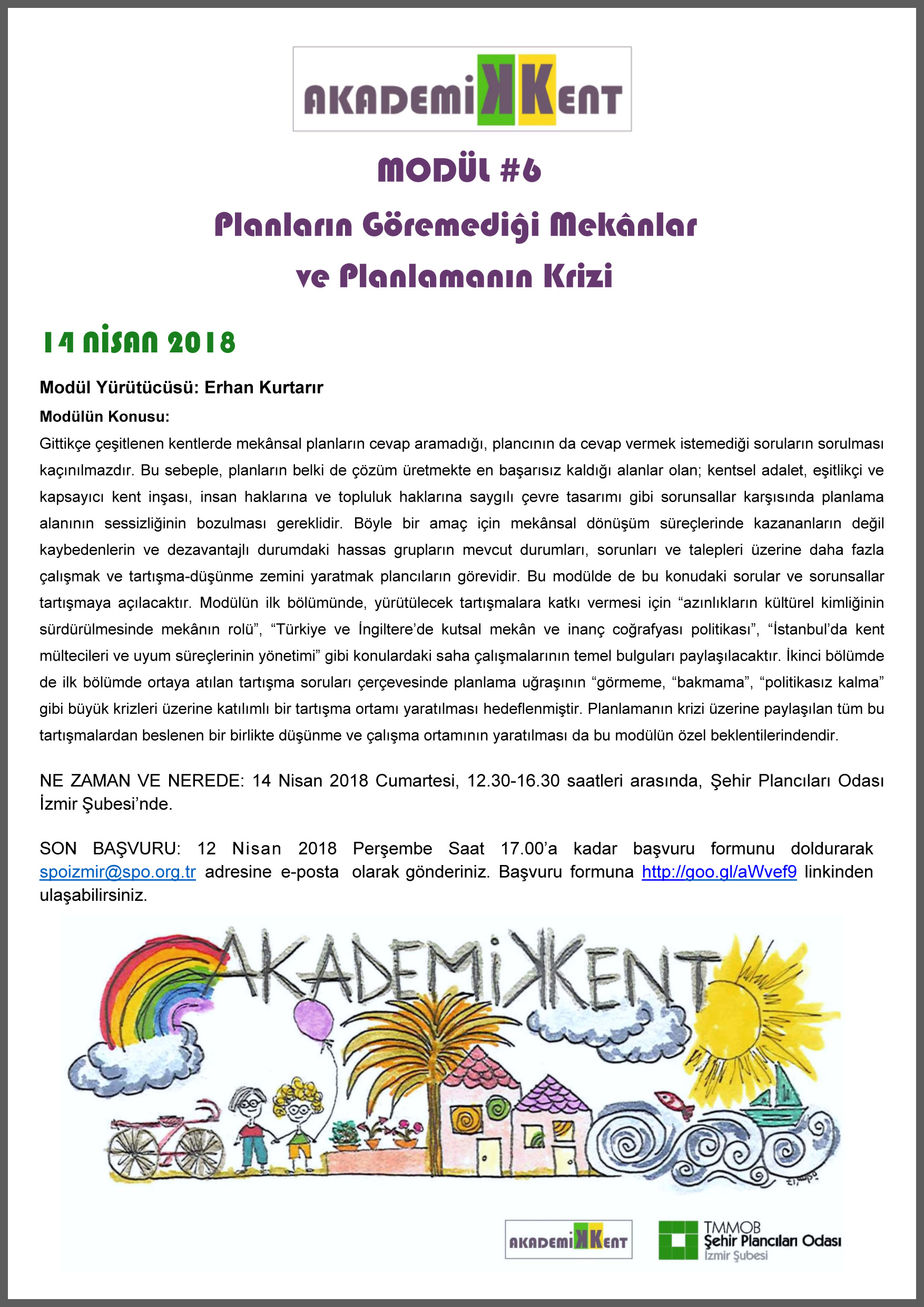 AKADEMİKENT MODÜL #6 "PLANLARIN GÖREMEDİĞİ MEKÂNLAR VE PLANLAMANIN KRİZİ"