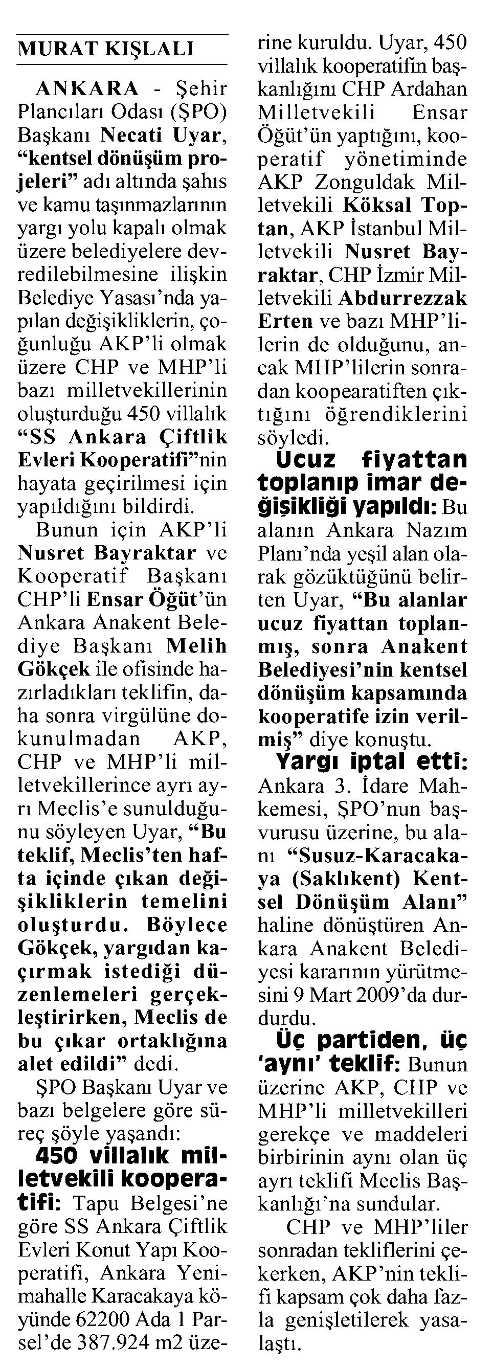 ANKARA'DA RANT KARDEŞLİĞİ 19.06.2010 TARİHLİ CUMHURİYET GAZETESİ 