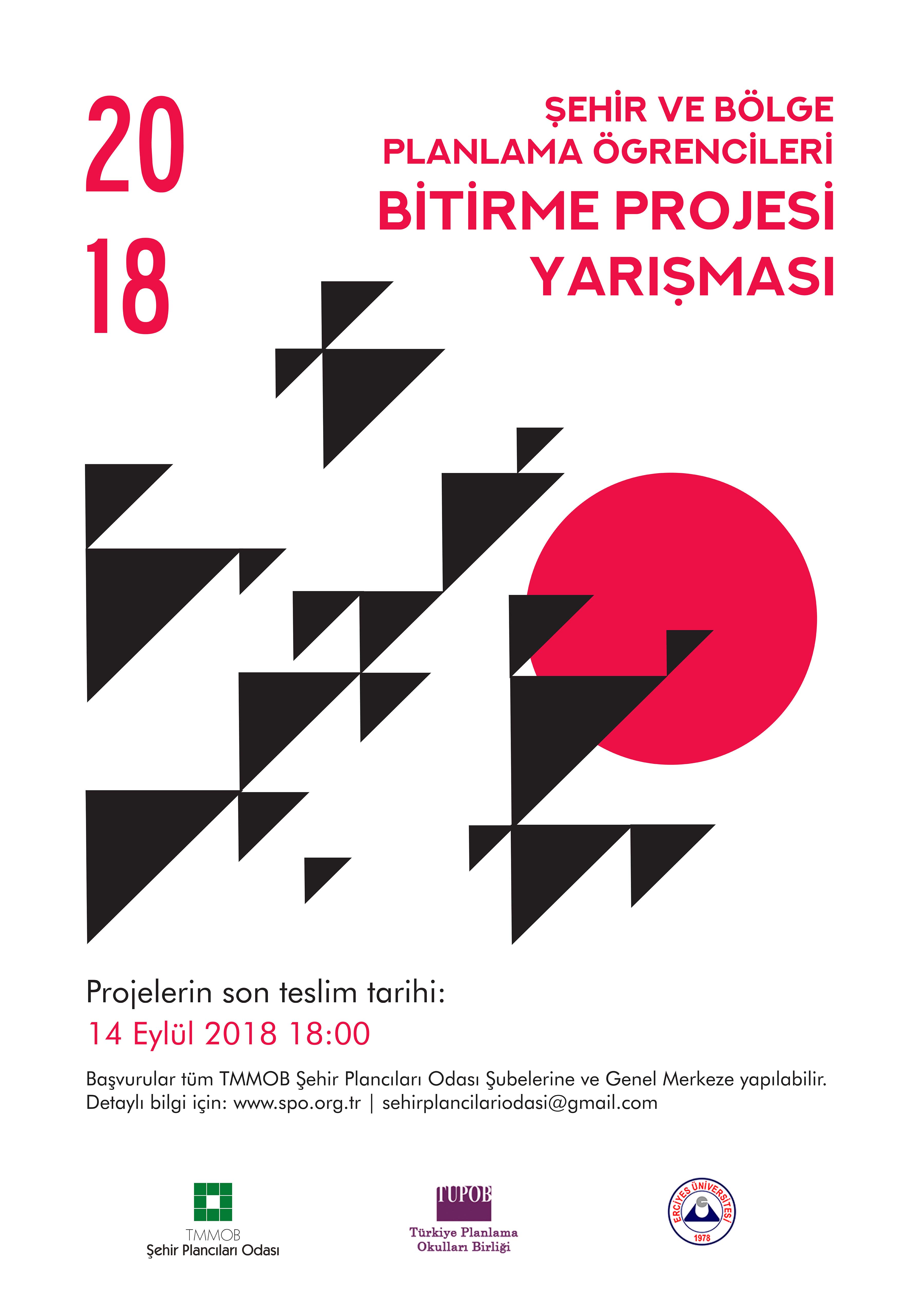 TUPOB ŞEHİR VE BÖLGE PLANLAMA BÖLÜMÜ ÖĞRENCİLERİ BİTİRME PROJESİ YARIŞMASI 2018
