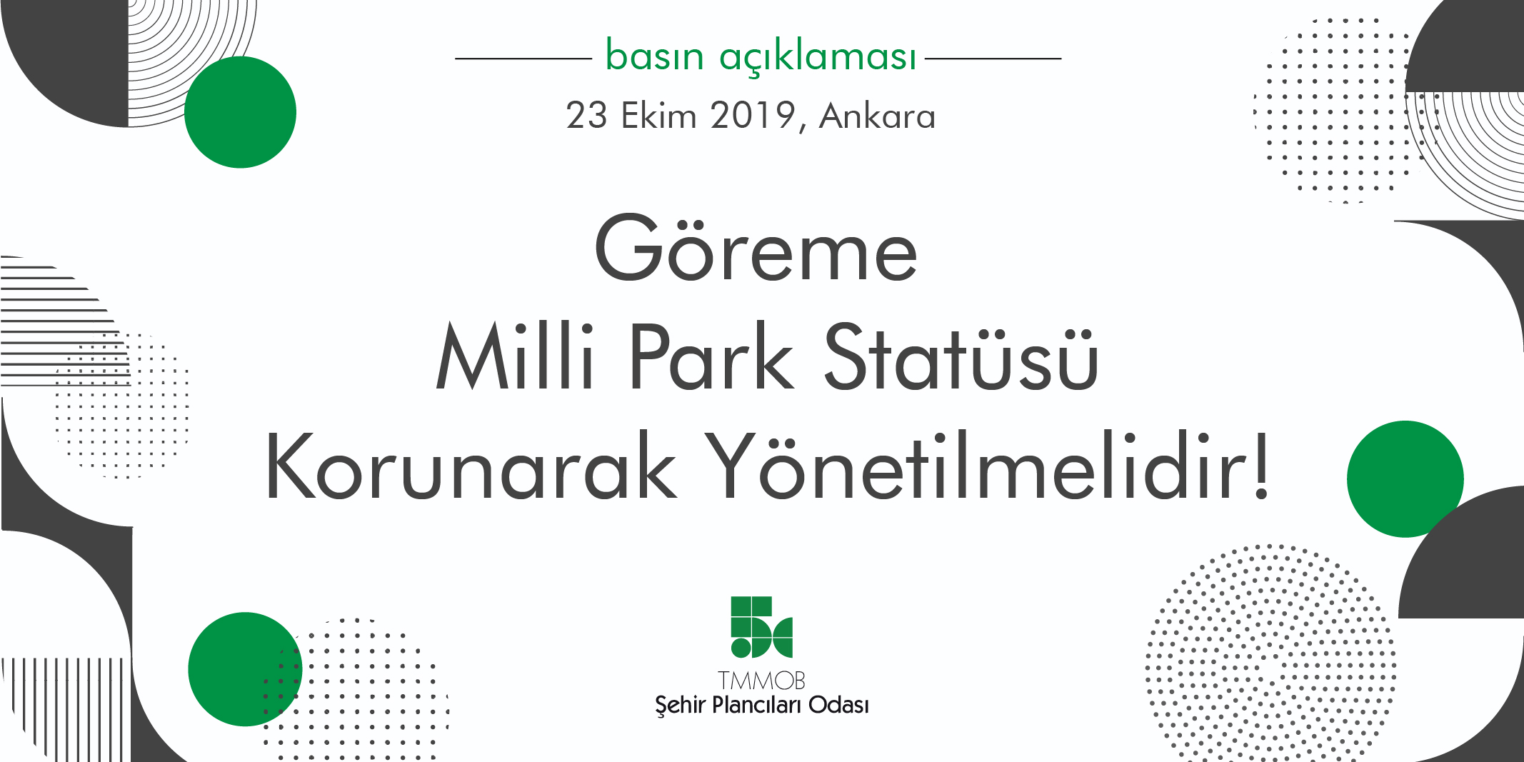 GÖREME MİLLİ PARK STATÜSÜ KORUNARAK YÖNETİLMELİDİR!