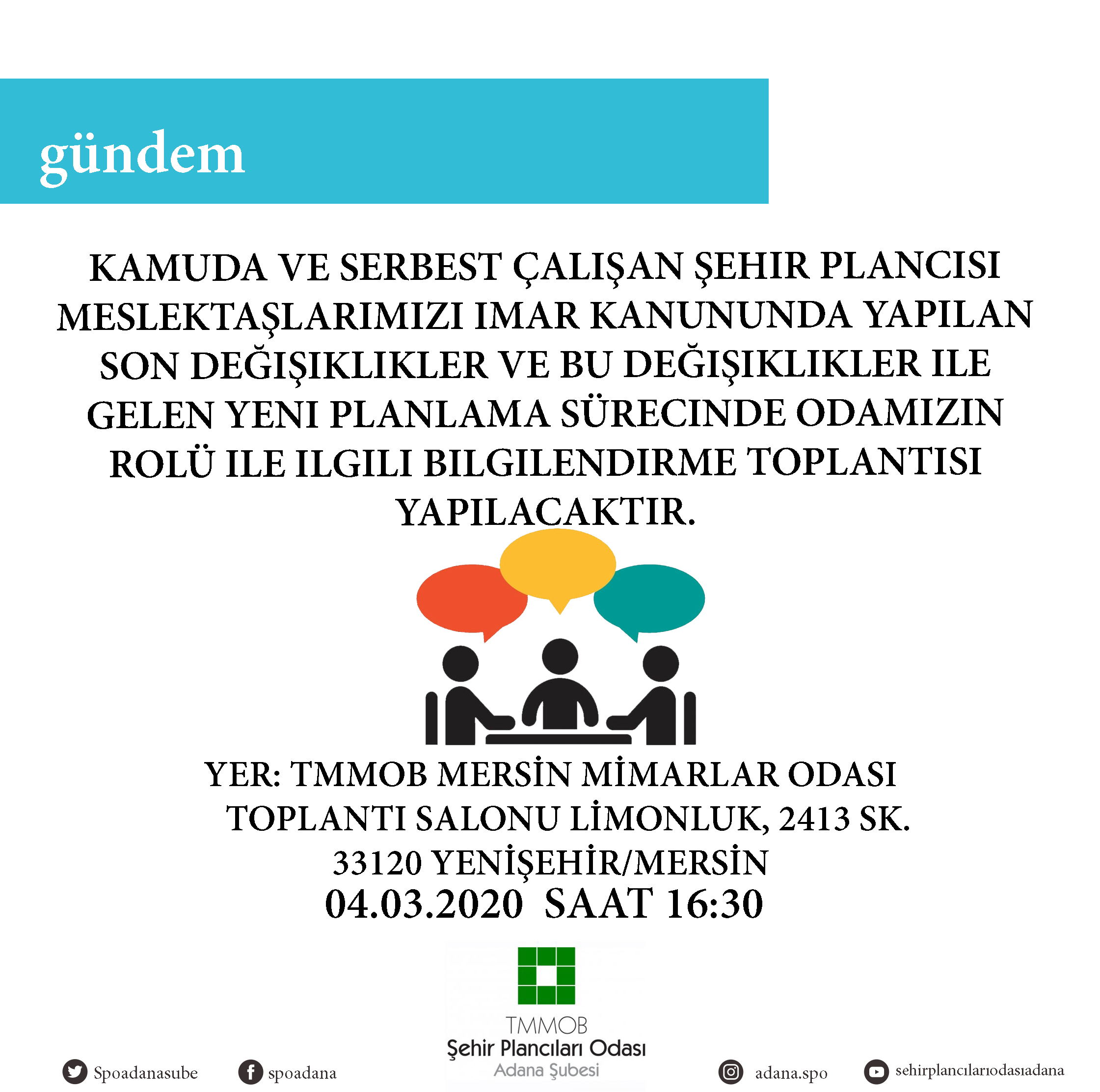 İMAR KANUNUNDA YAPILAN SON DEĞİŞİKLİK BİLGİLENDİRME TOPLANTISI DUYURUSU