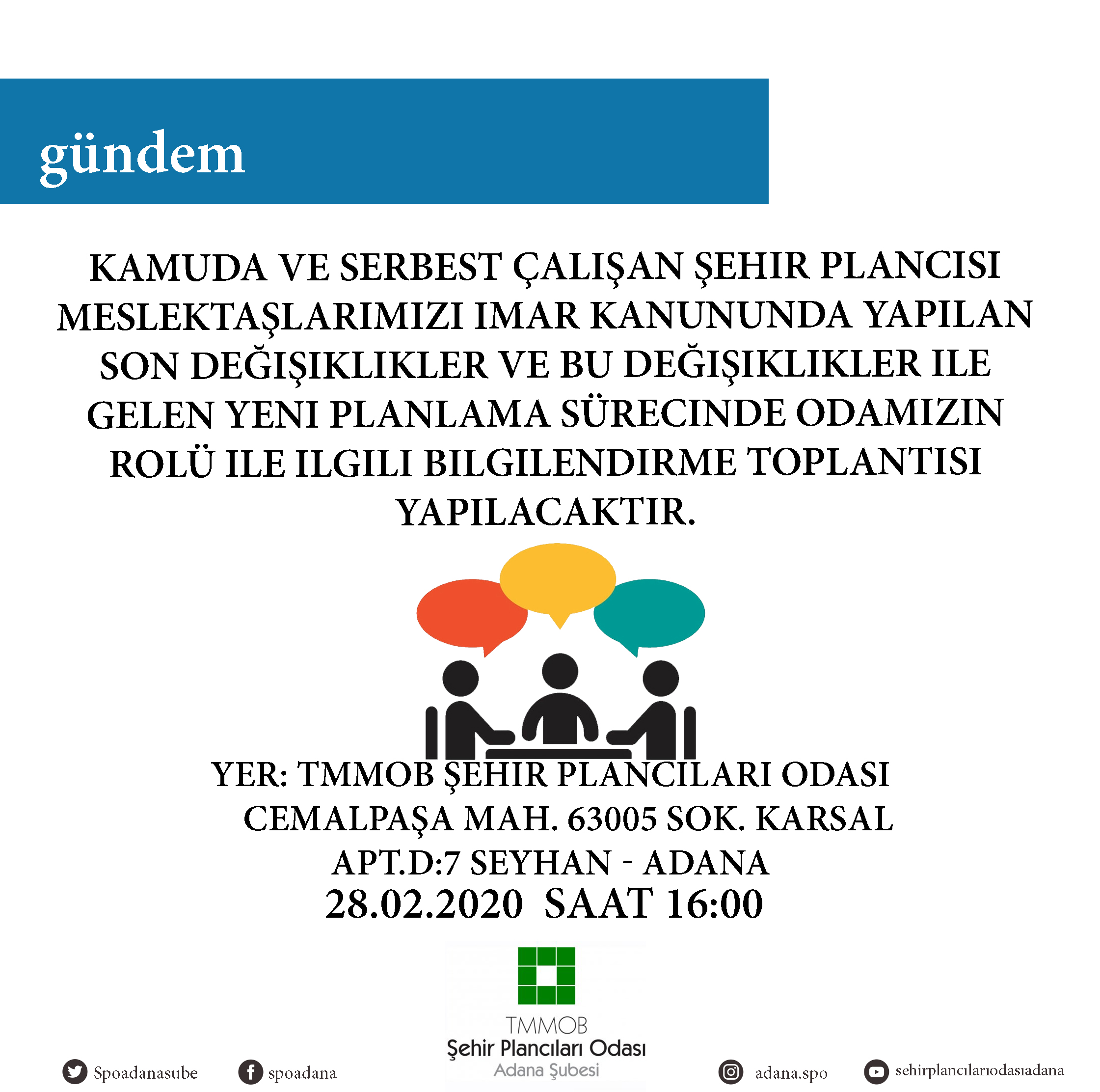 İMAR KANUNUNDA YAPILAN SON DEĞİŞİKLİK BİLGİLENDİRME TOPLANTISI DUYURUSU