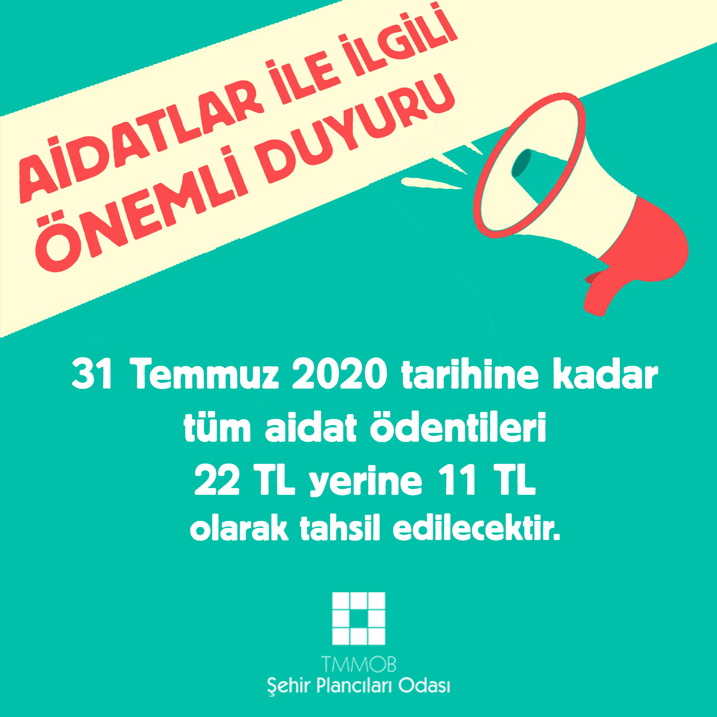 AİDATLAR İLE İLGİLİ ÖNEMLİ DUYURU