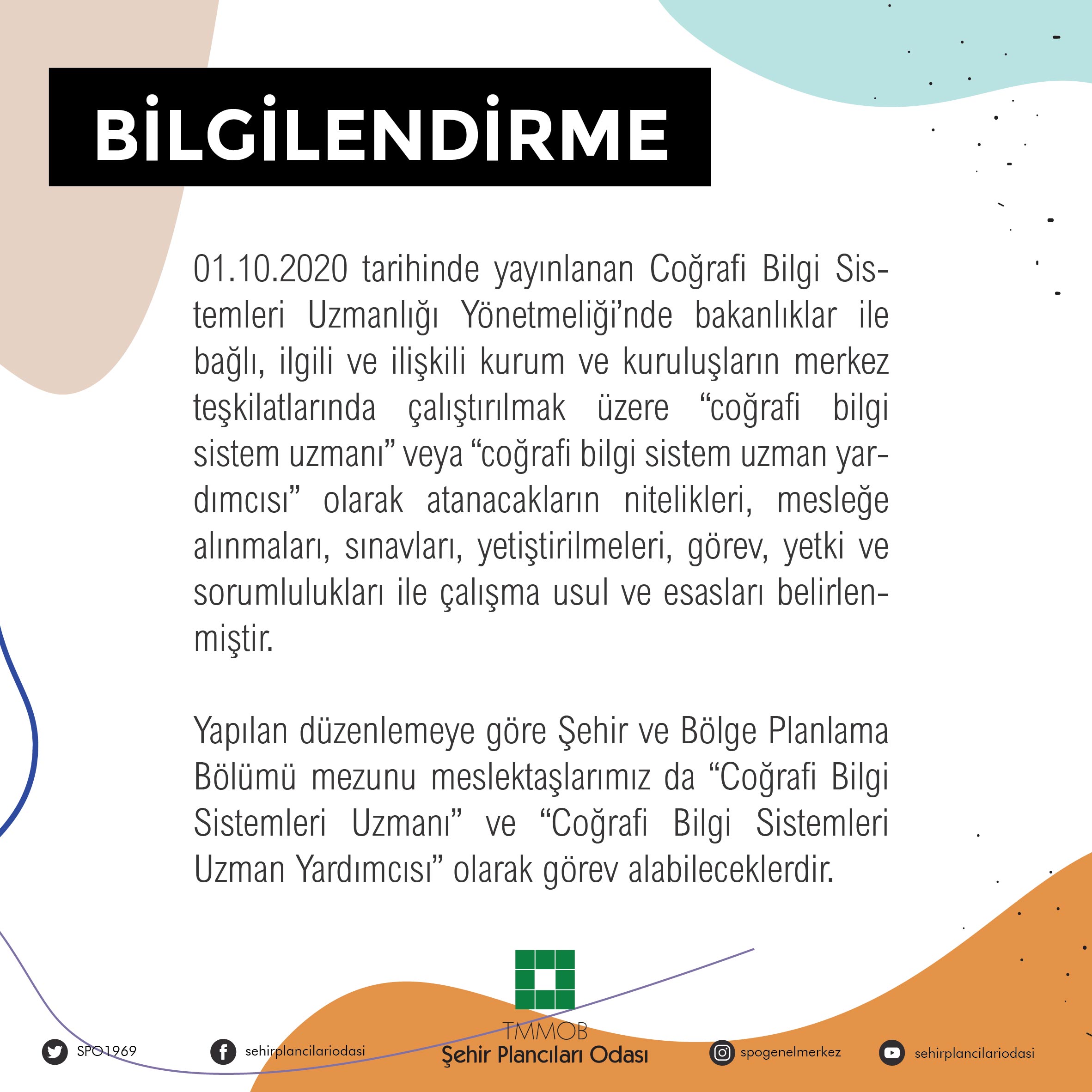 COĞRAFİ BİLGİ SİSTEMLERİ UZMANLIĞI YÖNETMELİĞİ YAYINLANDI.