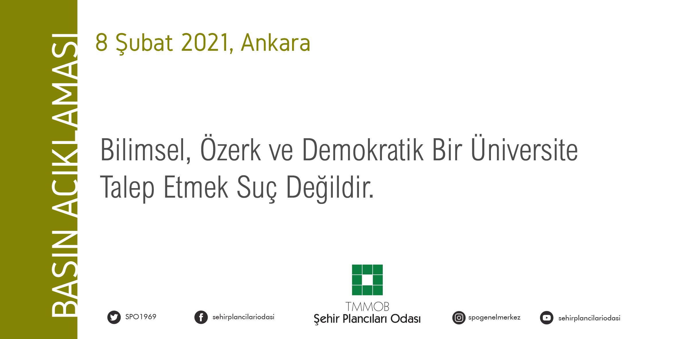 BİLİMSEL, ÖZERK VE DEMOKRATİK BİR ÜNİVERSİTE TALEP ETMEK SUÇ DEĞİLDİR. 