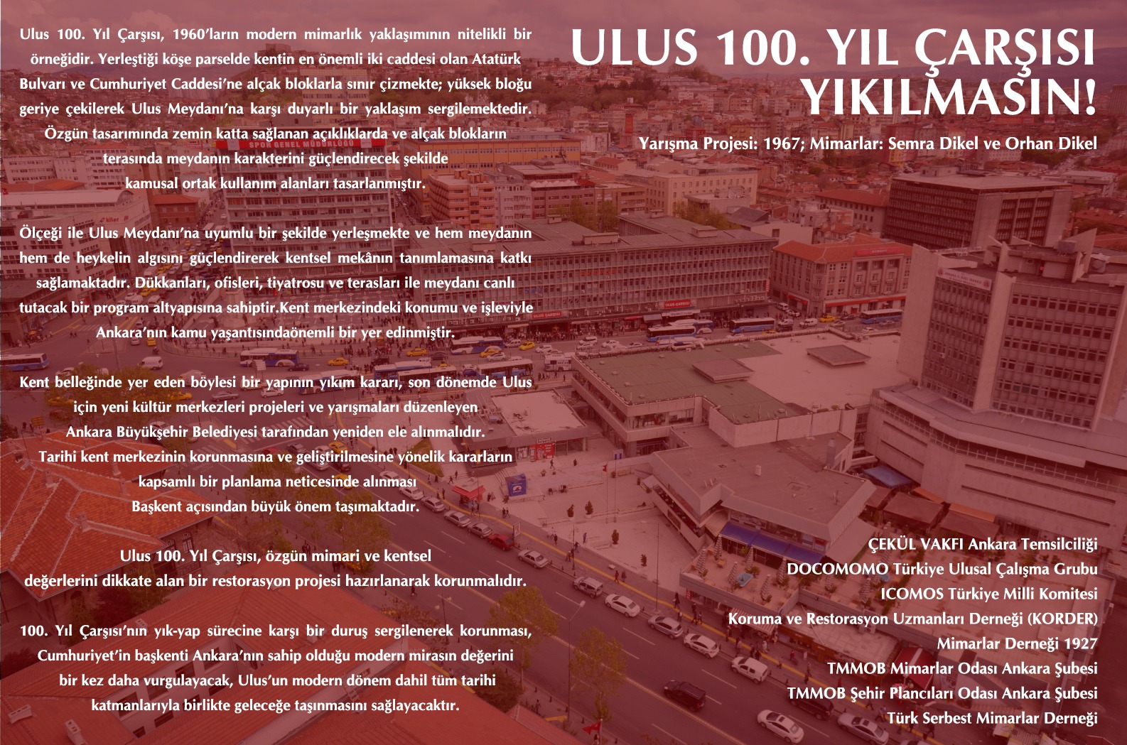 ULUS 100. YIL ÇARŞISI YIKILMASIN!