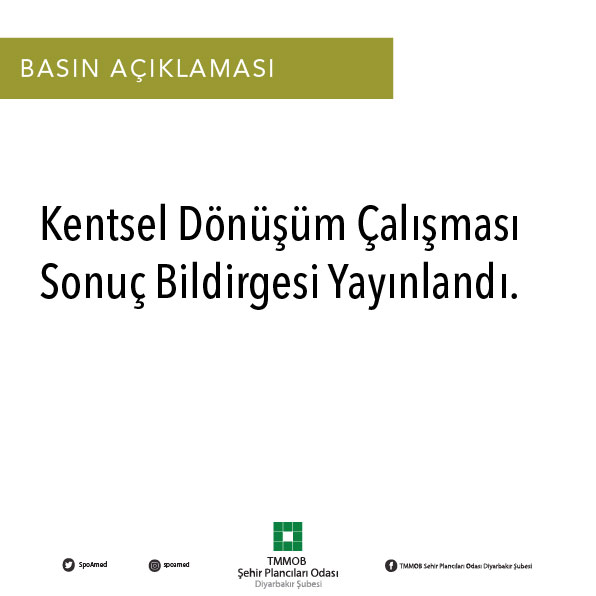 KENTSEL DÖNÜŞÜM ÇALIŞMASI SONUÇ BİLDİRGESİ