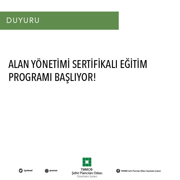 ALAN YÖNETİMİ SERTİFİKALI EĞİTİM PROGRAMI BAŞLIYOR!