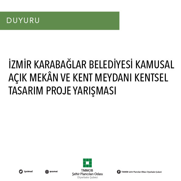  İZMİR KARABAĞLAR BELEDİYESİ KAMUSAL AÇIK MEKÂN VE KENT MEYDANI KENTSEL TASARIM PROJE YARIŞMASI