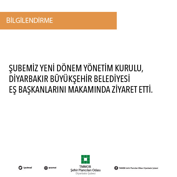 ŞUBEMİZ YENİ DÖNEM YÖNETİM KURULU DİYARBAKIR BÜYÜKŞEHİR BELEDİYESİ EŞ BAŞKANKANLARINI MAKAMINDA ZİYARET ETTİ