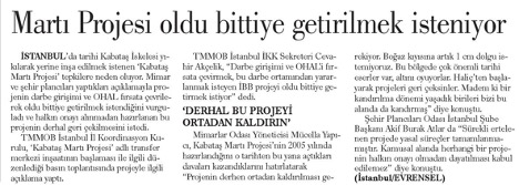 "KABATAŞ MARTI PROJESİ" BASIN TOPLANTISI GERÇEKLEŞTİRİLDİ