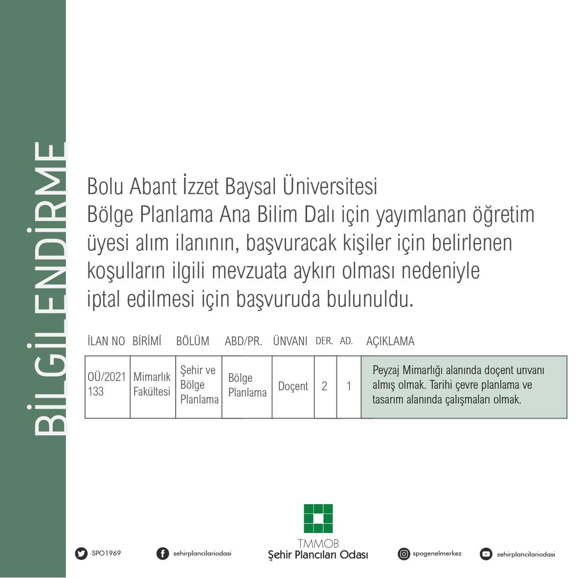 ÖĞRETİM ÜYESİ ALIM İLANI İLE İLGİLİ BİLGİLENDİRME