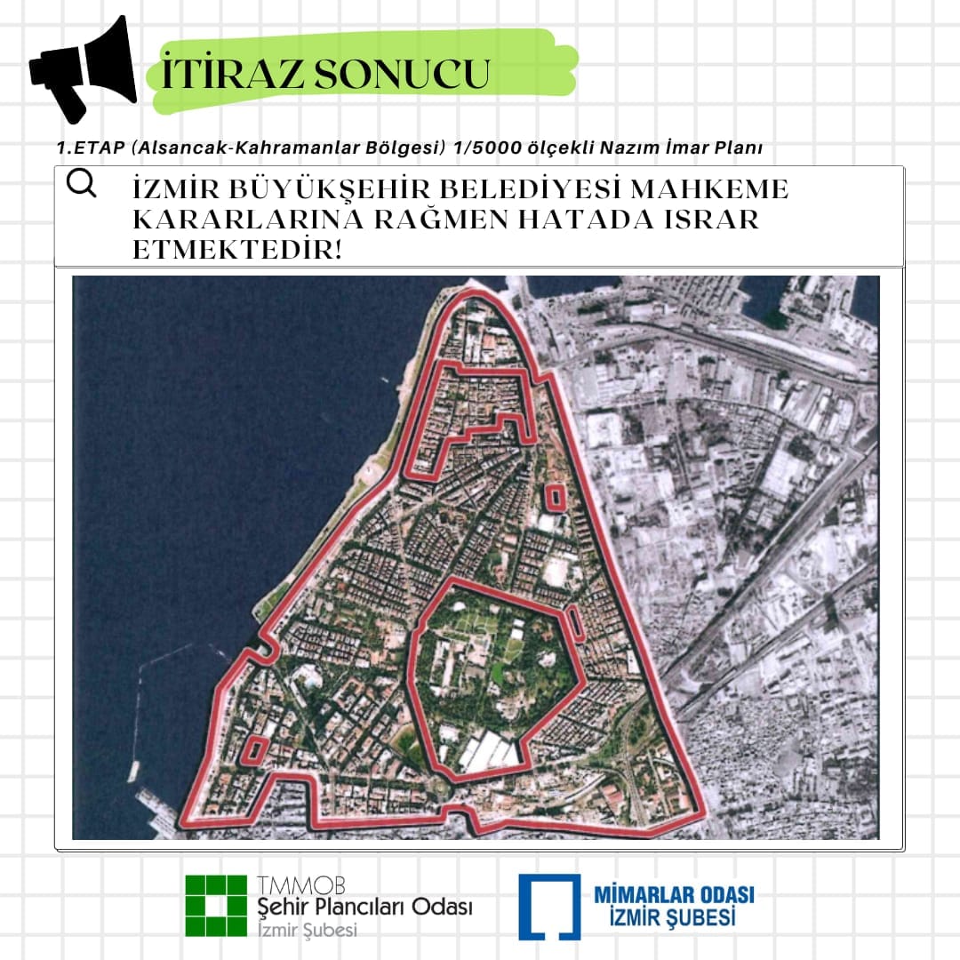 İZMİR BÜYÜKŞEHİR BELEDİYESİ MAHKEME KARARLARINA RAĞMEN HATADA ISRAR ETMEKTEDİR!