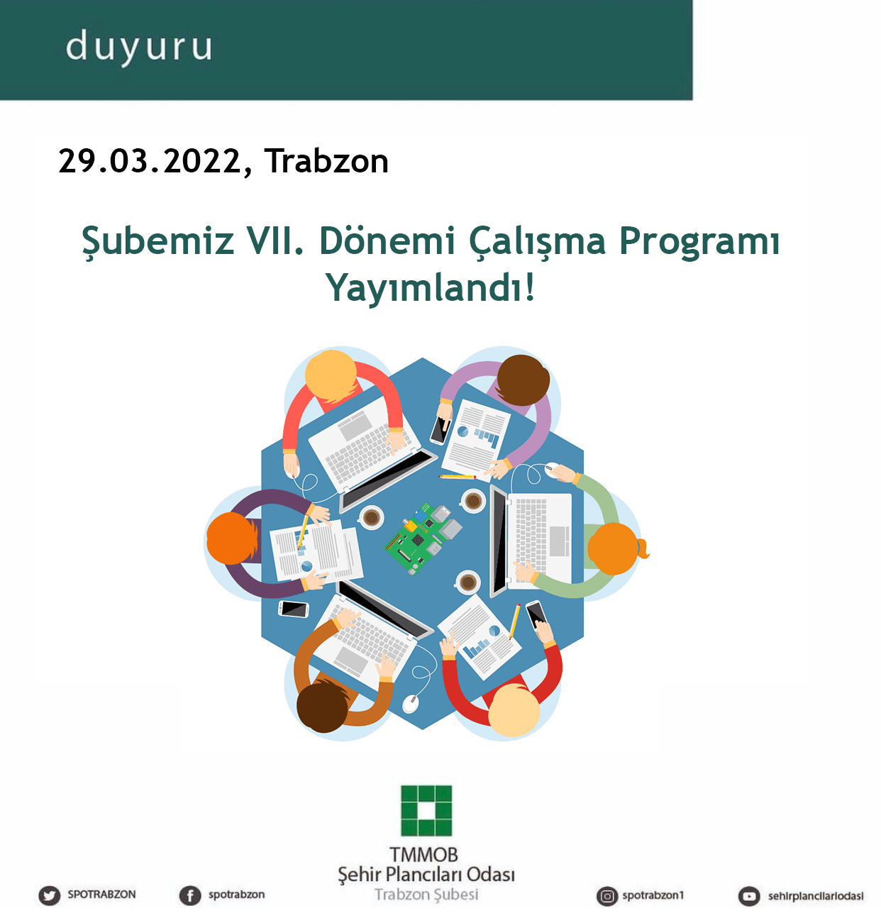 ŞUBEMİZ ÇALIŞMA PROGRAMI YAYIMLANDI!