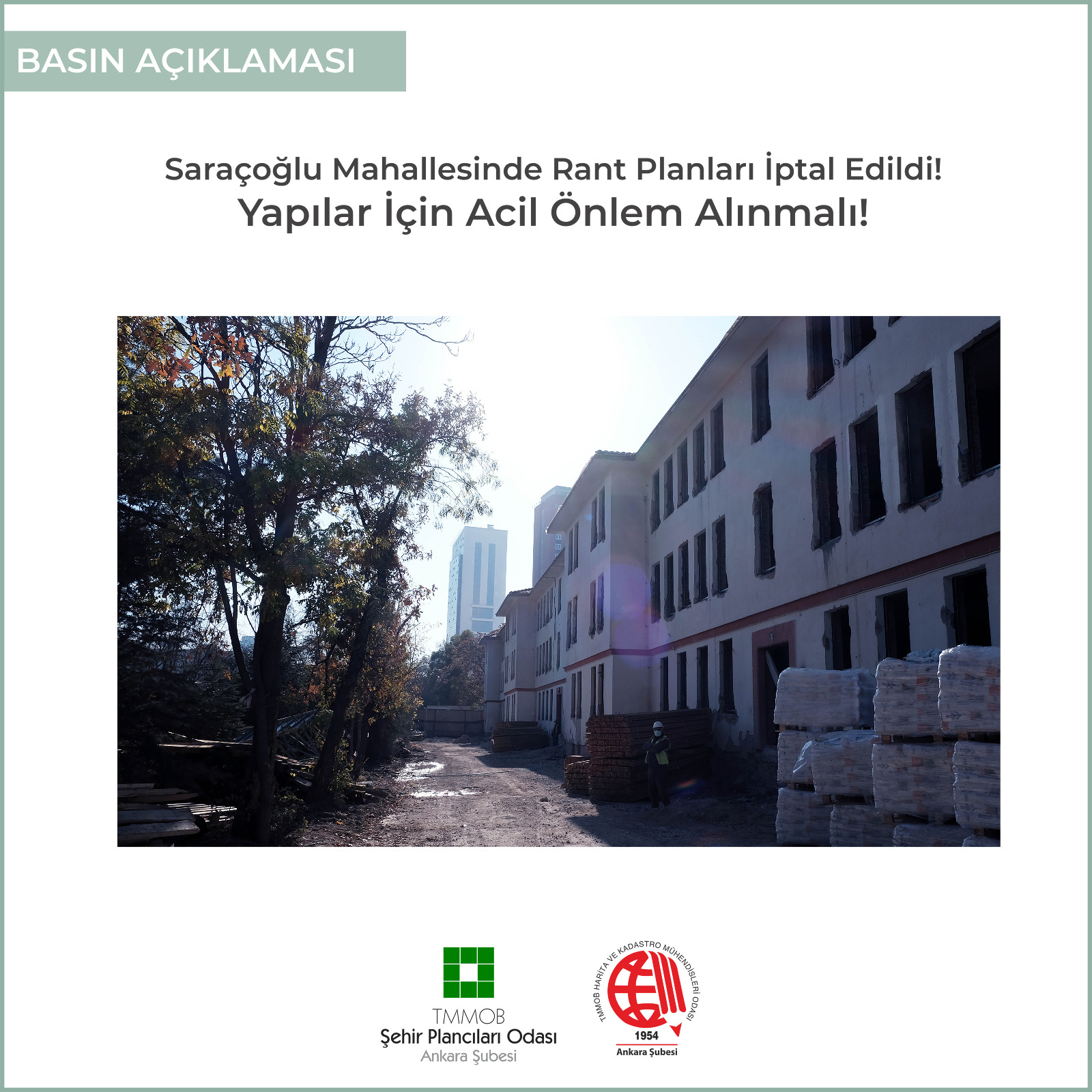 SARAÇOĞLU MAHALLESİNDE RANT PLANLARI İPTAL EDİLDİ! YAPILAR İÇİN ACİL ÖNLEM ALINMALI!