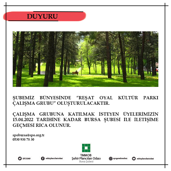 REŞAT OYAL KÜLTÜR PARKI ÇALIŞMA GRUBU 