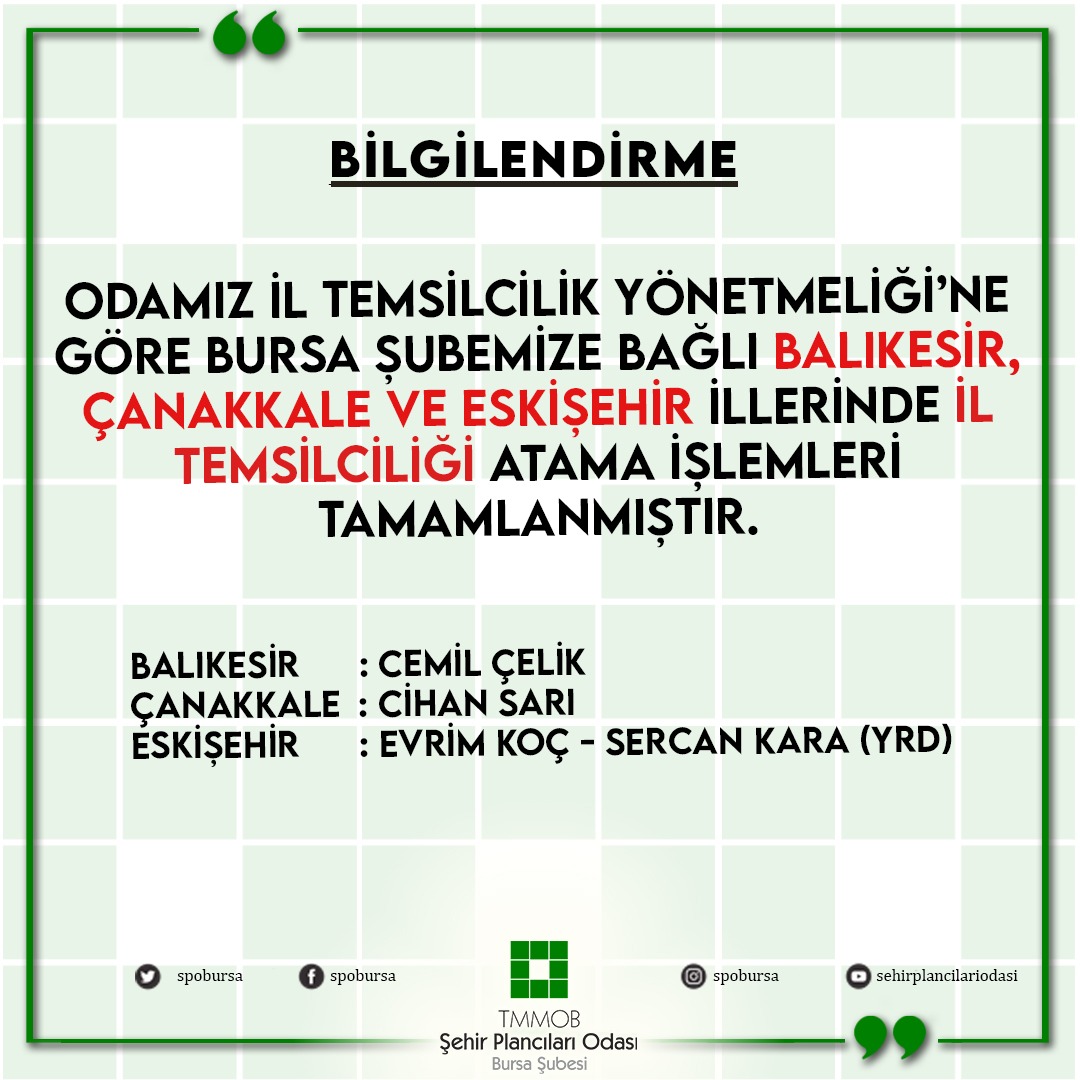 İL TEMSİLCİLİK ATAMALARI TAMAMLANDI. 