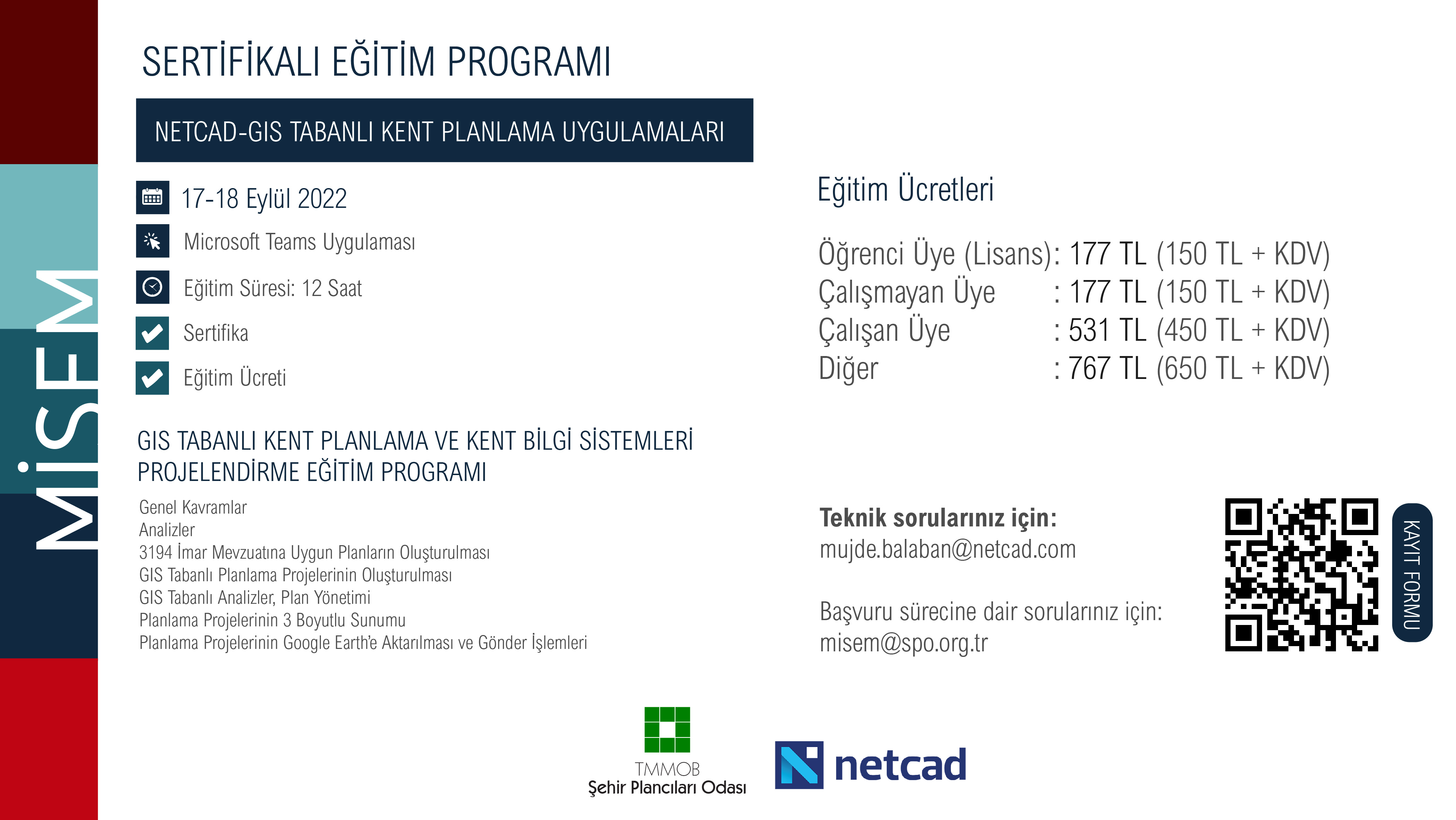 17-18 EYLÜL 2022 NETCAD EĞİTİMİ