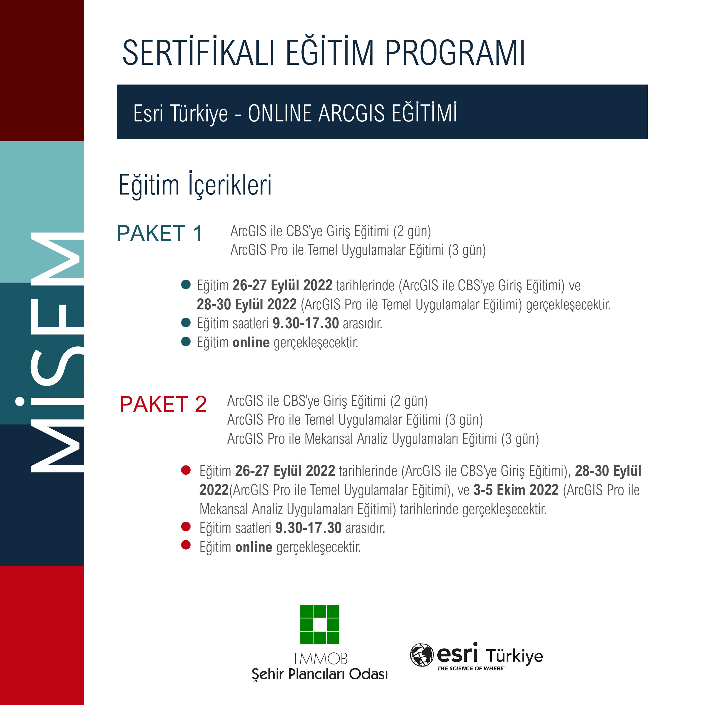 ESRİ TÜRKİYE - ONLİNE ARCGİS EĞİTİMİ