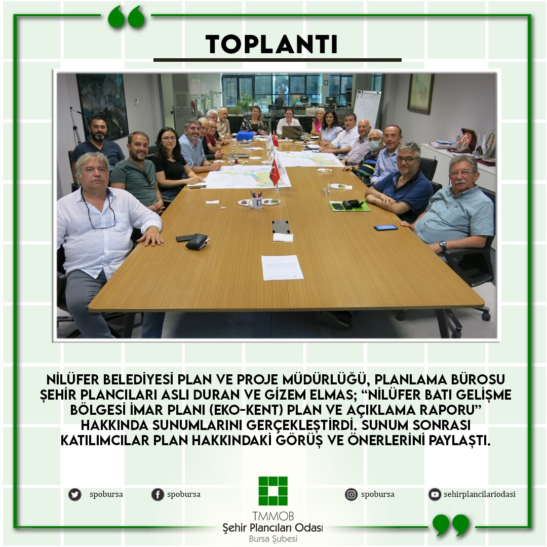 NİLÜFER BELEDİYESİ PLAN SUNUMU. 