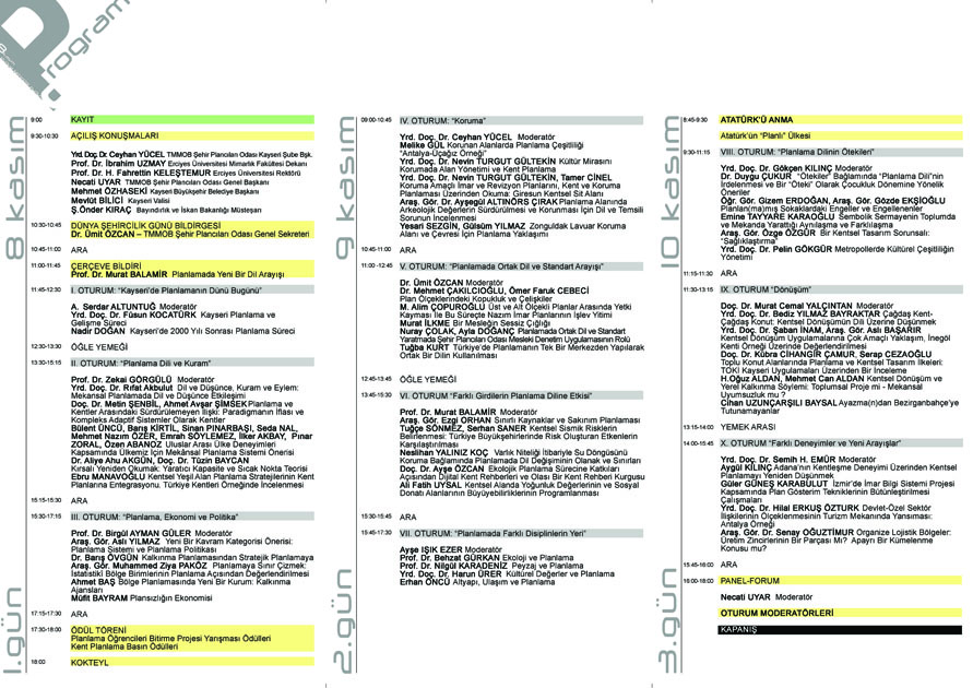 8 KASIM DÜNYA ŞEHİRCİLİK GÜNÜ 34. KOLOKYUMU "PLANLAMANIN DİLİ" PROGRAMI BELİRLENDİ