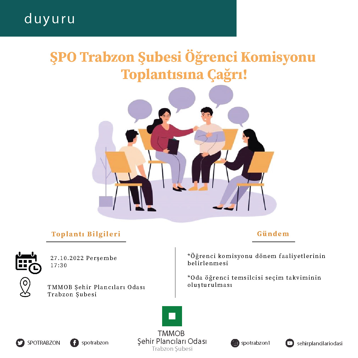  ÖĞRENCİ KOMİSYONU TOPLANTISINA ÇAĞRI!