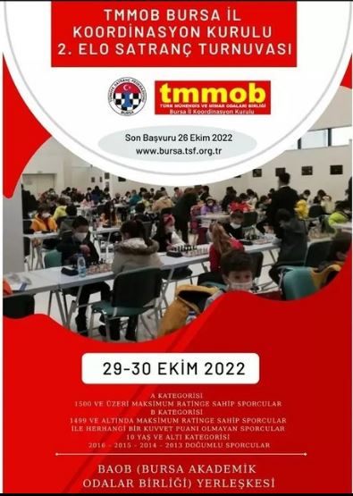  TMMOB BURSA İL KOORDİNASYON KURULU 2. ELO SATRANÇ TURNUVASI