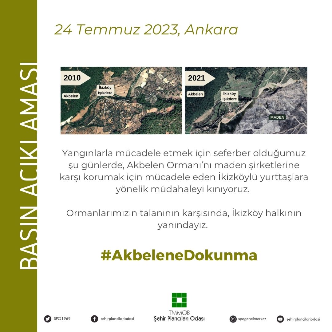 ORMANLARIMIZIN TALANININ KARŞISINDA, İKİZKÖY HALKININ YANINDAYIZ!