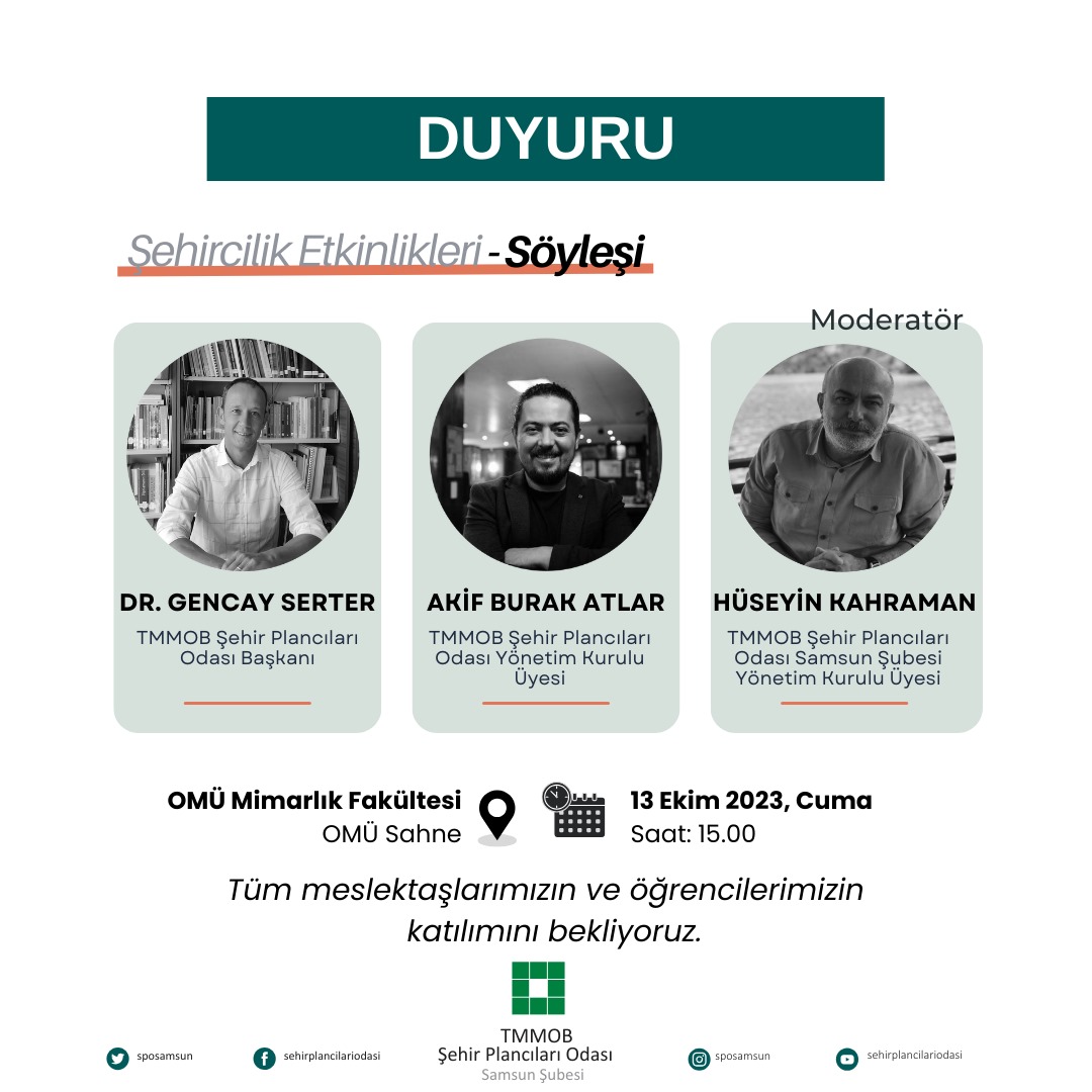 ŞEHİRCİLİK ETKİNLİKLERİ - SÖYLEŞİ PROGRAMLARI