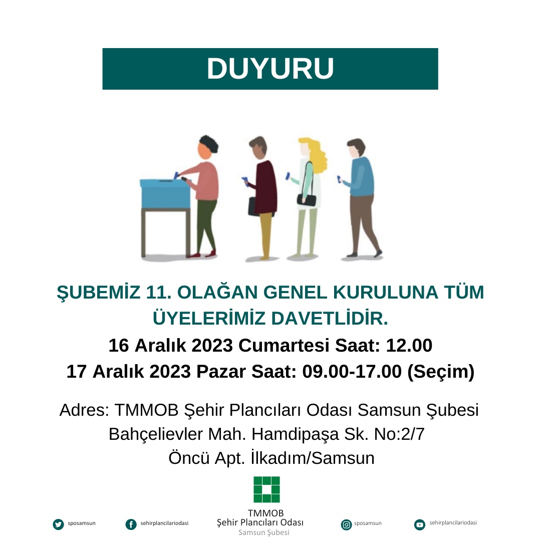 ŞUBEMİZ 11. OLAĞAN GENEL KURULUNA TÜM ÜYELERİMİZ DAVETLİDİR