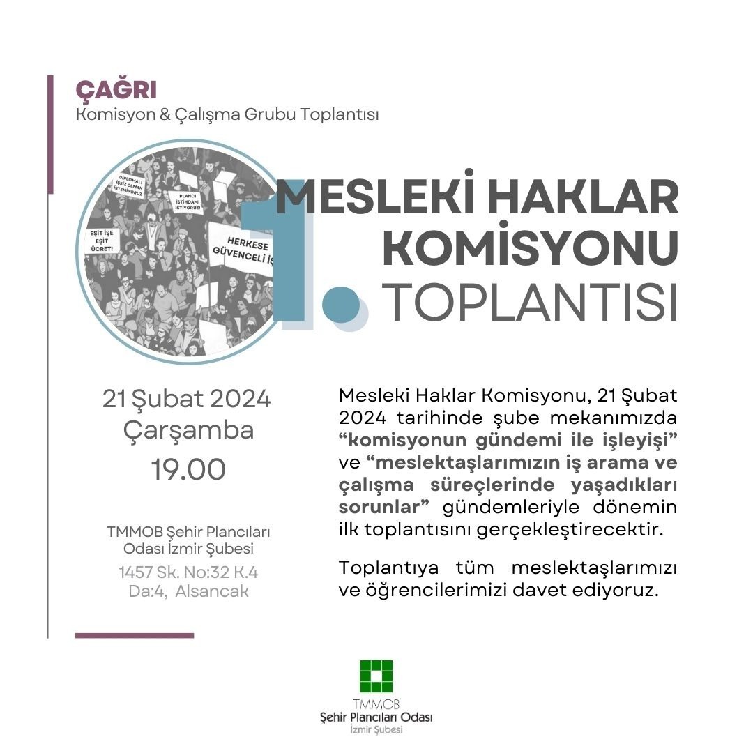 MESLEKİ HAKLAR KOMİSYONU TOPLANIYOR!