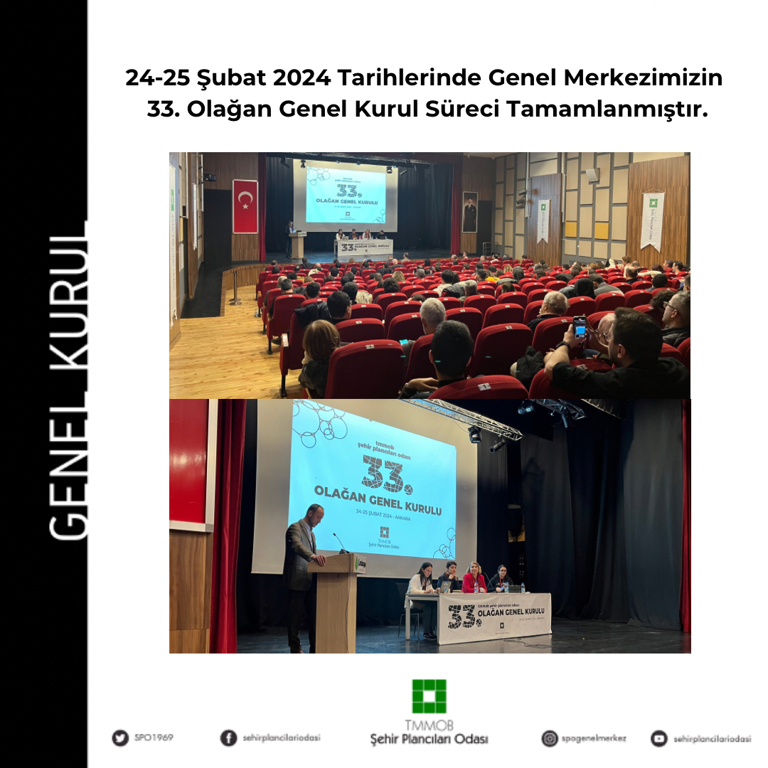 24-25 ŞUBAT 2024 TARİHLERİNDE GENEL MERKEZİMİZİN
 33. OLAĞAN GENEL KURUL SÜRECİ TAMAMLANMIŞTIR.