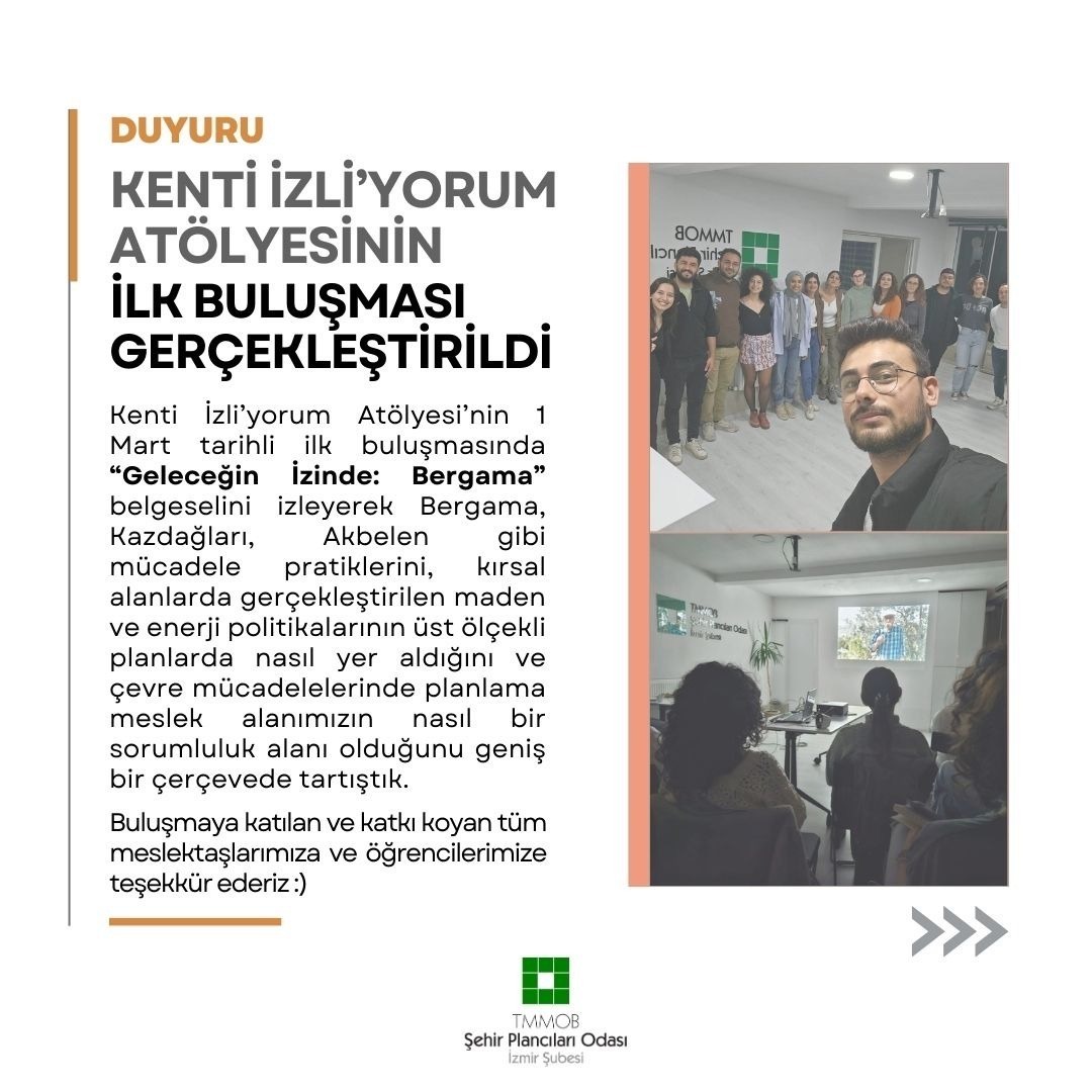 KENTİ İZLİ'YORUM ATÖLYESİNİN İLK BULUŞMASI GERÇEKLEŞTİRİLDİ