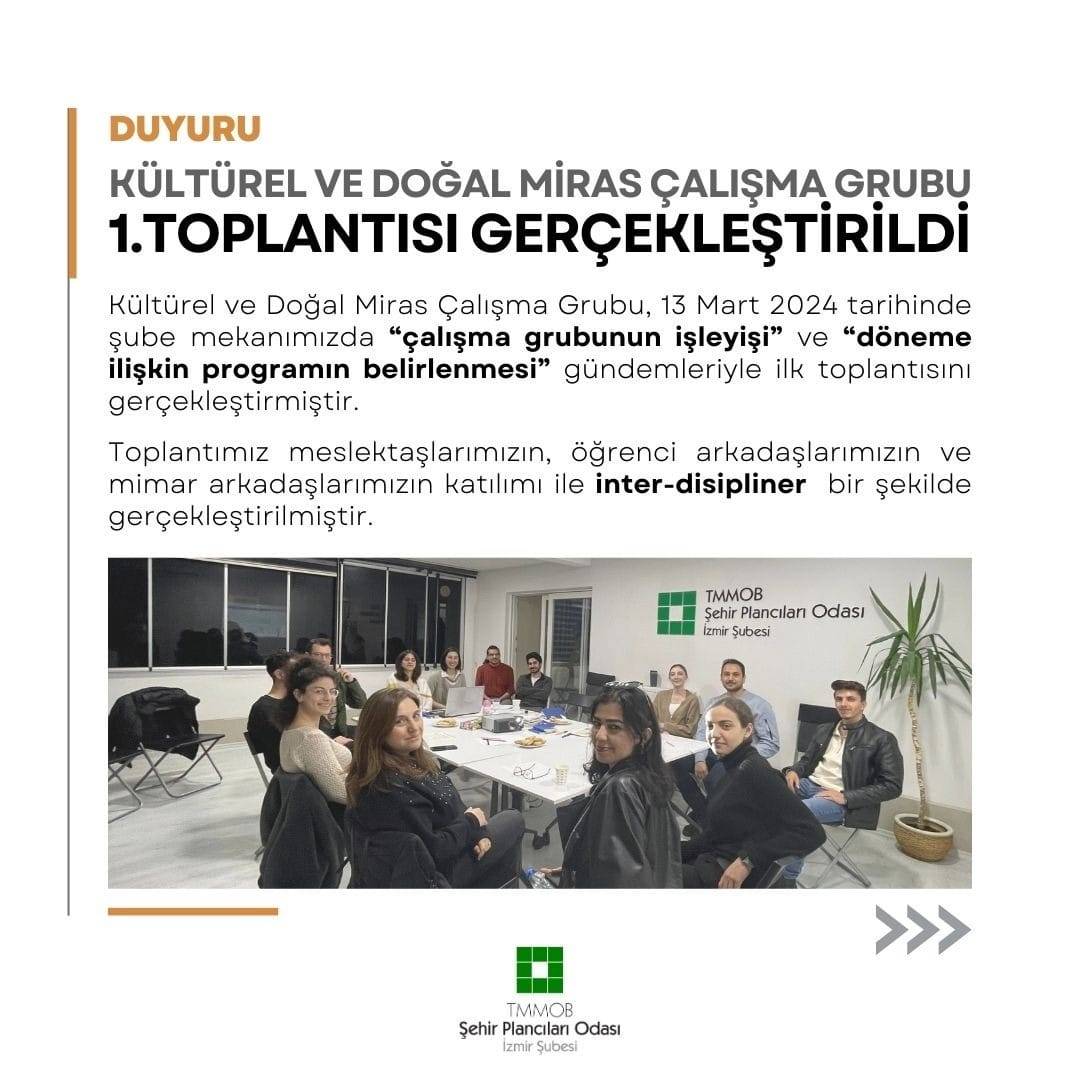 KÜLTÜREL VE DOĞAL MİRAS ÇALIŞMA GRUBU 1.TOPLANTISI GERÇEKLEŞTİRİLDİ
